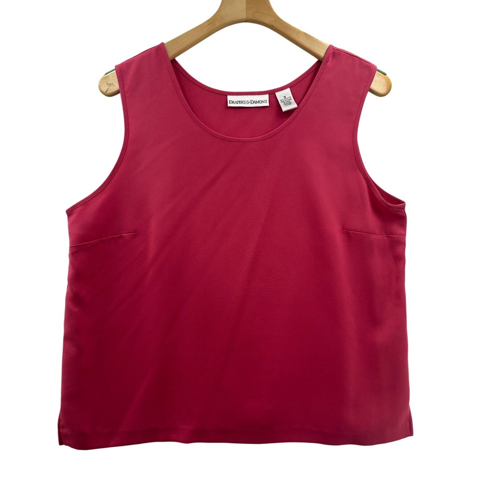 Drapers & Damons Womens Pink Sleeveless V‎ Neck Top Size 16 Polyester
